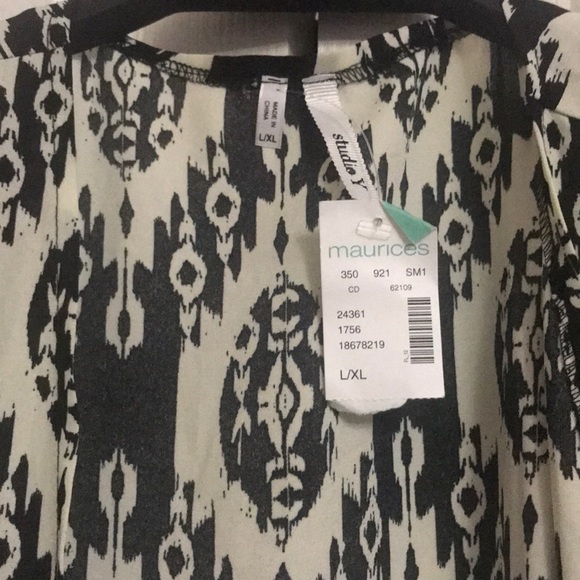 2/$30 Cream and black fringe cardigan - Picture 3 of 5